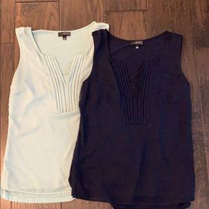 Navy and mint sleeveless tops